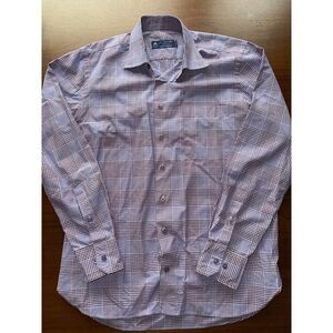 J.P. Tilford Men's Dress Shirt Thomas Mason Glen Purple Plaid - Size 16-35